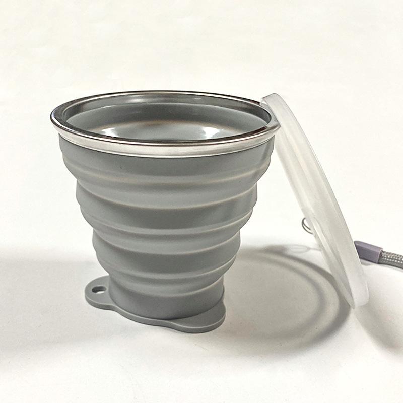 2025 Foldable Cup Retractable Silicone Folding Water Bottle Portable Personal Cup 180ml Multi-color 5
