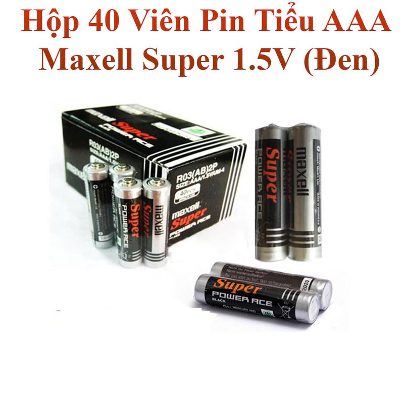 Hộp 40 Viên Pin Tiểu AAA Maxell Super 1.5V (Đen)