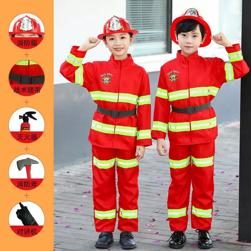 Trang Phục Lính Cứu hỏa, Quần Áo Bộ Đồ Cứu hỏa Cho Trẻ Em, Bộ Đồ Nhập Vai Nhập Vai Cho Bé Trai Mẫu Giáo, Trang Phục Biểu Diễn Chuyên Nghiệp, Thích Hợp Cho Các Bữa Tiệc Và Nhập Vai