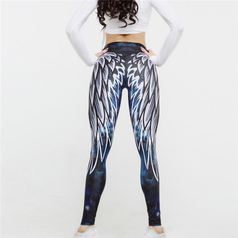 Product Introduction of Quần legging in hình đôi cánh thiên thần eo cao dành cho nữ, quần thể thao, chạy bộ, Yoga, đàn hồi, tập luyện, cộng với kích thước, thời trang 12