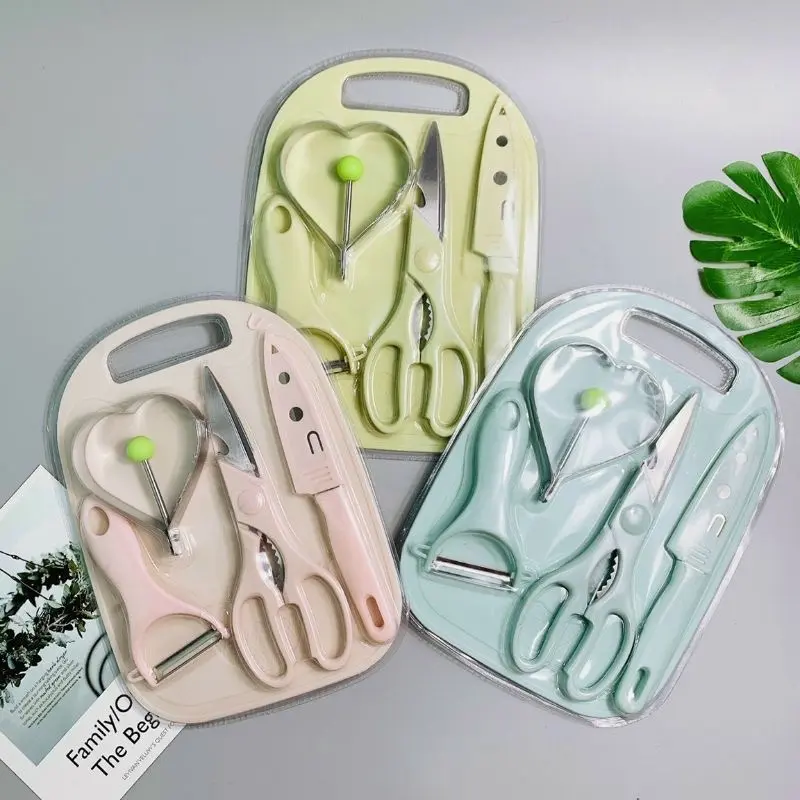 Set dao thớt 5 CHI TIẾT ăn dặm cho bé  ( hình thật shop chụp) 5