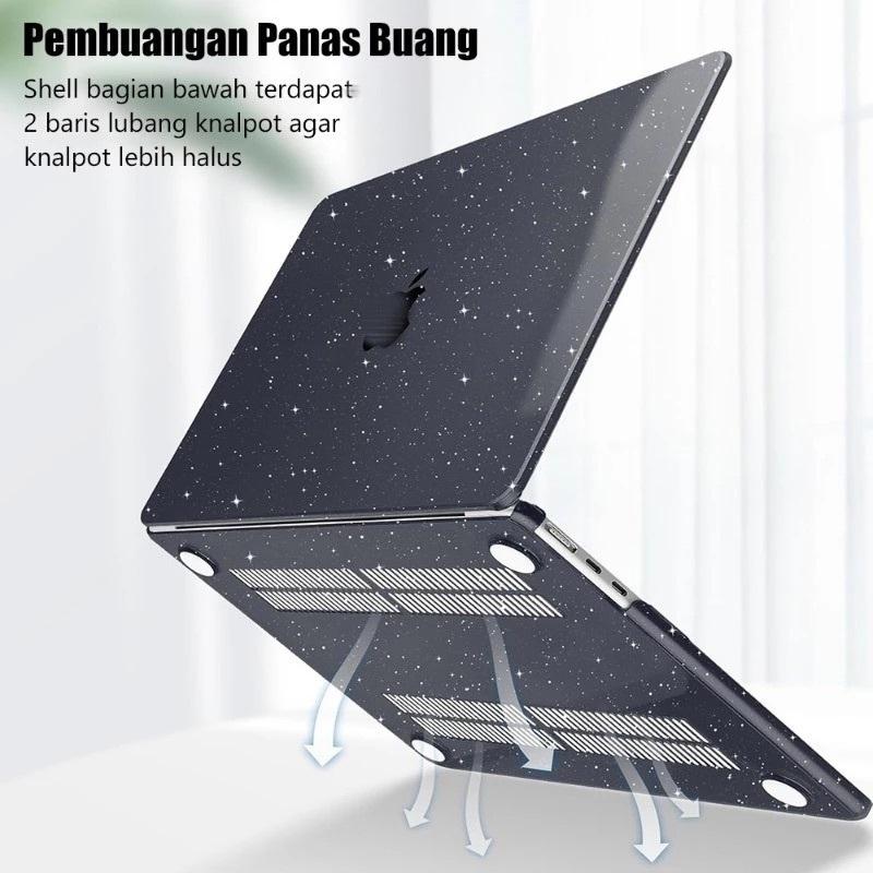 Case MacBook Glitter Transparan Premium Compatible For Air M1 M2 M3 Pro 13 14 Inch 2016-2024 3