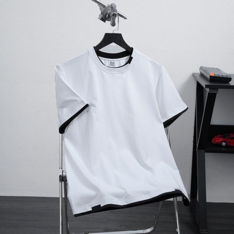 Áo thun cotton nam tay ngắn phối màu AN9402 1