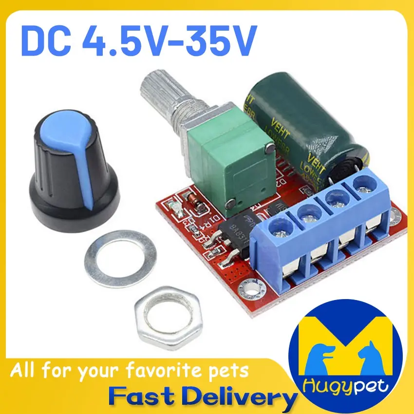 5A 90W PWM 12V DC Motor Speed Controller Module DC 4.5V-35V Adjustable Regulator Control Switch 24V