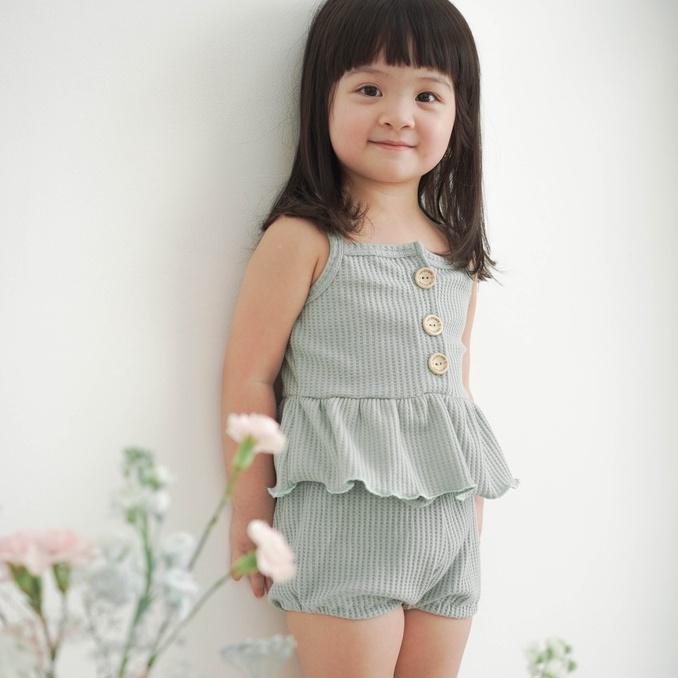 MOONJOY - SUNNY WAFFLE SET - setelan one set anak perempuan tank kutungan 6