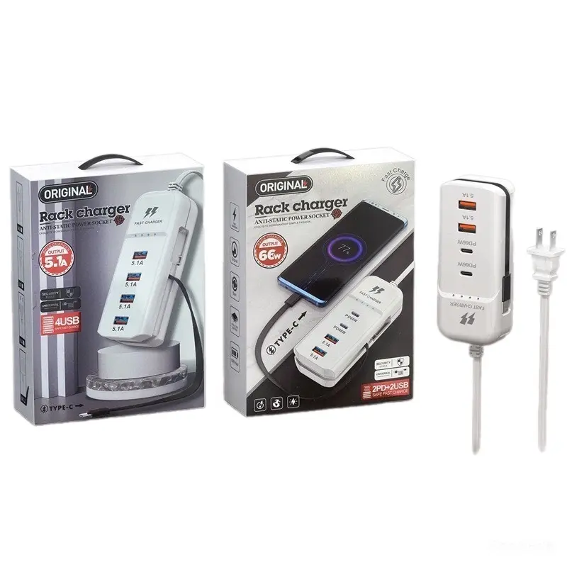 Ổ cắm sạc điện thoại  2 cổng sạc  PD + 2 cổng usb 0