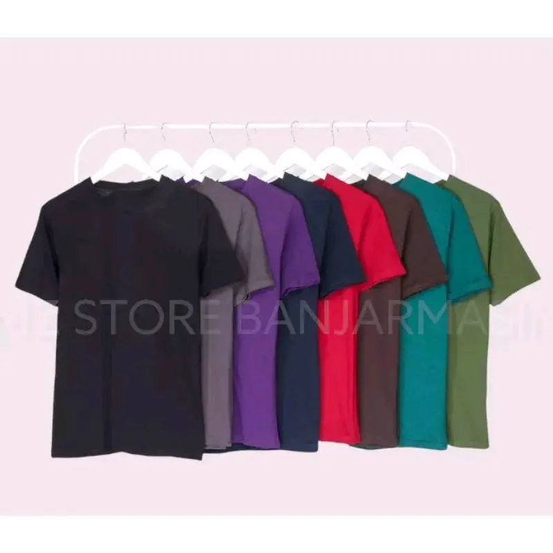 Kaos Polos Pria Lengan Pendek Polos Katun Hitam Putih Combed Sablon Distro Baju Nyaman Dewasa Tshirt