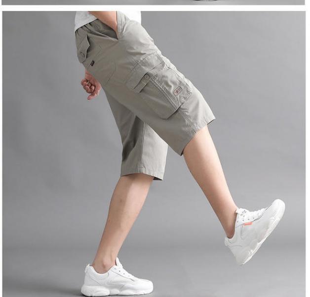 Product Introduction of Summer Men's Casual Middle-Aged Cropped Pants Dad Workwear Shorts Middle-Aged and Elderly Cotton Loose Breeches Thin Pirate Shorts Menswear Lingerie 10