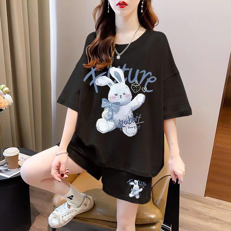 Bộ áo thun bé gái và quần đùi 1803259 phom thụng ,chất su , đủ size từ 9 đến 65kg 0