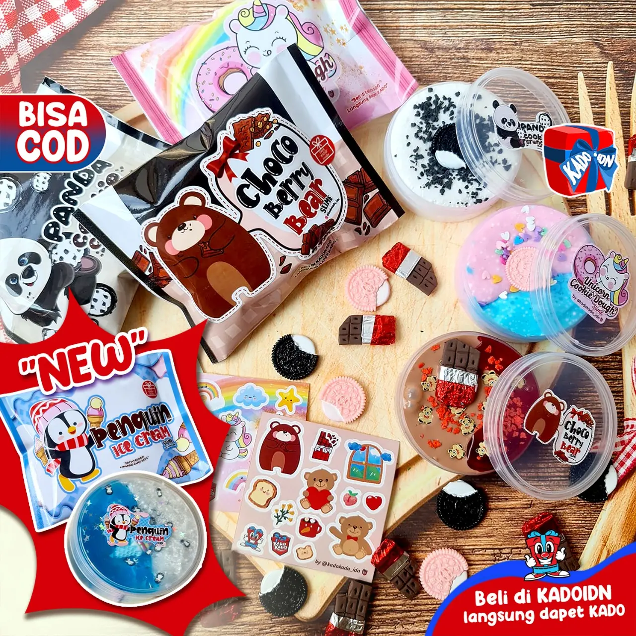 Slime PANDA COOKIE CRUNCH & UNICORN COOKIE DOUGH by kado.idn