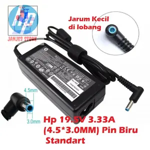 CHARGER LAPTOP ORIGINAL ADAPTOR HP 19.5V 3.33A (4.5x3.0MM) PIN 430 G4 G5 440 G3 G4 450 G4 455 G4 430 G3 450 G3 G5 HP EliteBook 820 G3 830 G7 840 G3 850 G3 820 G4 840 G4 850 G4 HP Pavilion 14S 14-V043TX 14-AM505TU 14-BW099TU Envy 14 Pav 15 ORIGINAL