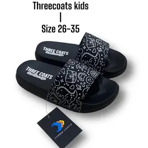 THREECOATS Zoey Black Sandal Slop Anak-Anak Fashion Kaki Anak Laki-laki Dan Perempuan Kekinian