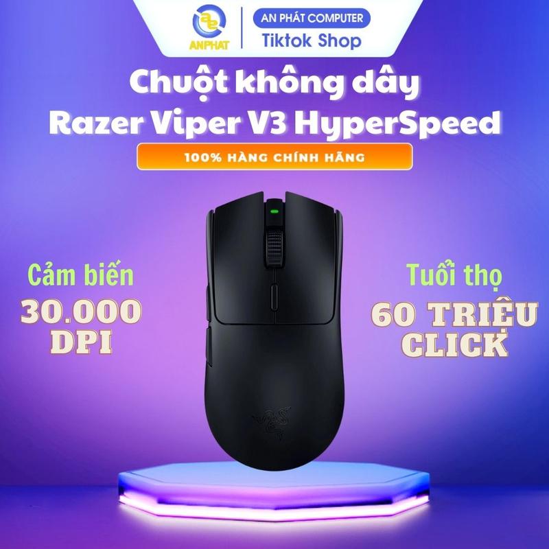 Chuột không dây Razer Viper V3 HyperSpeed Wireless (30k DPI | 60TR Click | Pin 280h liên tục | 82 gram)