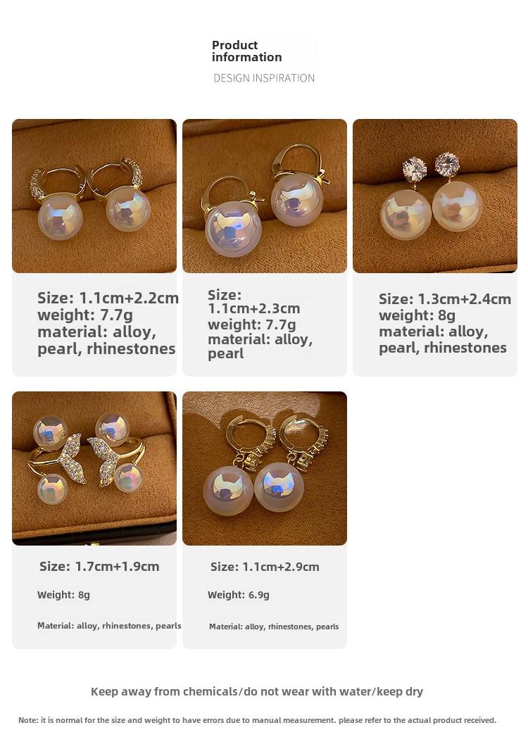 Product Introduction of Rainbow Electroplated Mermaid Pearl Earrings| 2025 Spring Hypoallergenic Titanium Ear Studs| Women's Minimalist Korean-Style Jewelry| Cross-Border Exclusive Daily Premium Accessories 1