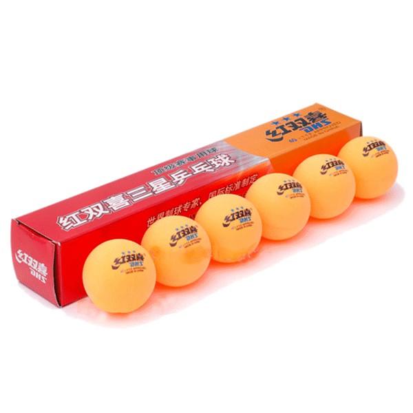 Quả bóng bàn DHS hộp 6 quả - trái bóng bàn dày dặn, nảy tốt ổn định không móp méo chuẩn thi đấu