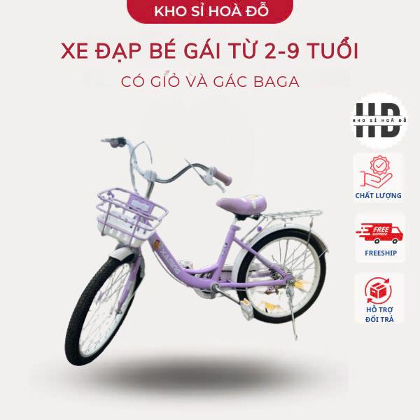 ￼Xe đạp trẻ em Xaming, xe đạp bé gái từ 2-9 tuổi, có giỏ và gác baga Đồ Chơi Cho Bé