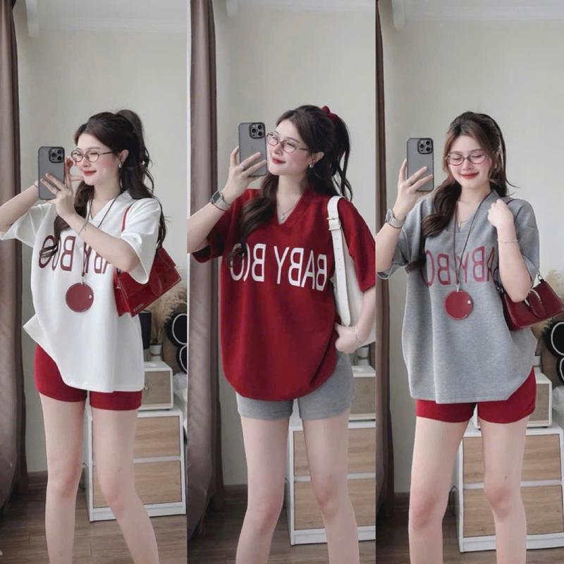 sét bộ nữ quần ngắn mix áo thun cổ V baby boo sang xịn cá tính cho các nàng…