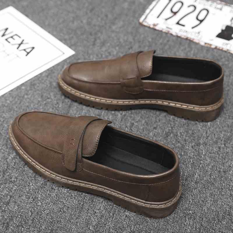 Giày Lười Da Cho Nam, Giày Công Sở Đơn Giản Chống Mài Mòn, Giày Lười Da Mềm Cho Đám Cưới, Chú Rể, Phong Cách Mới, Bề Mặt Da Thời Trang