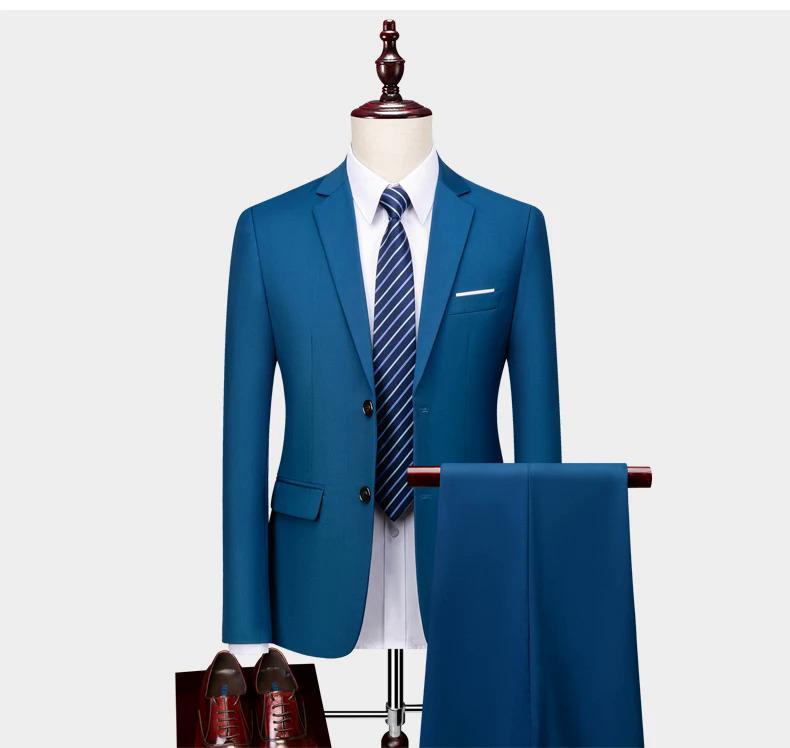 Product Introduction of (Jacket+Pants) Latest Men Suit Set Formal Blazers Slim Fit Business Tuxedo 2 Pcs Suit Groom's Wedding Dress Man Suit S-6XL 9