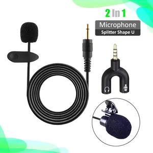Microphone Clipon Clip On Microphone Jack 3.5mm / 3.5mm Mini Mic Smartphone Vlogging Paket Vlogger Rekaman Mic Vlog Clip On Microphone Microfon Klip Black Audio Vlogger 3.5 Jack Hp