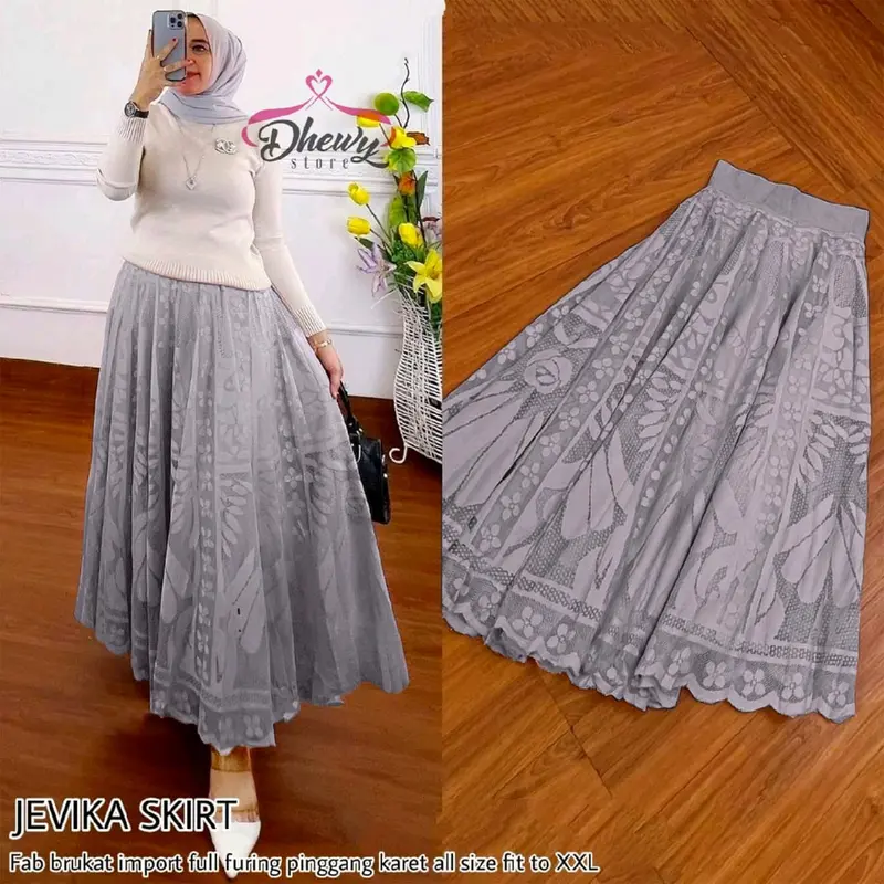 Jevika Skirt Rok Brukat Import Bangkok. Rok Broklat Panjang 6