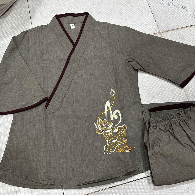 Set đồ thời trang nữ đi chùa chéo thêu an Áo 4