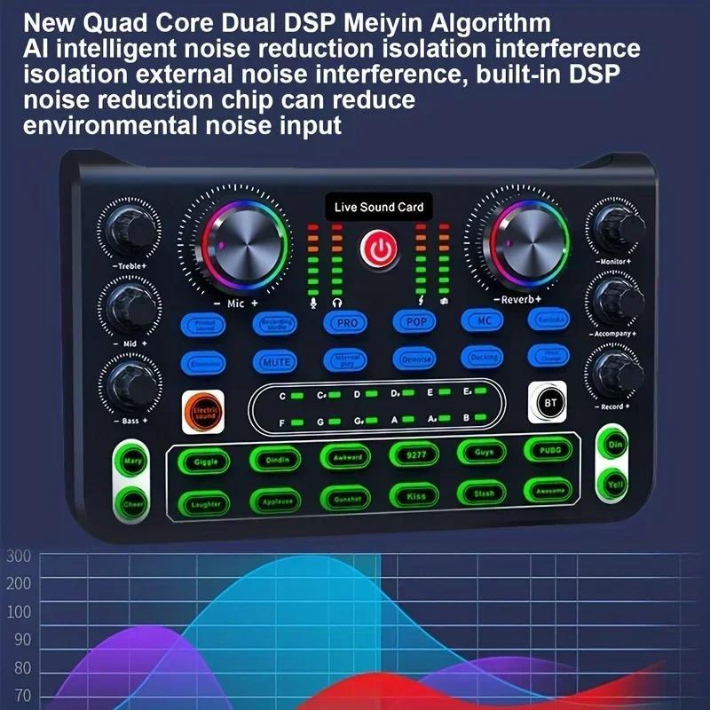Professional Podcast Equipment Bundle, USB Rechargeable Microphone Set, Live Sound Control Equipment, Condenser Microphone for Recording, Gaming, Singing, Audio 6