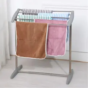 Sunny Jemuran Handuk Pakaian Stainless Steel Anti Karat Rak Handuk Berbahan Besi & Plastik Simple Cocok Untuk Rumah Hotel Apartemen Warna Black Blue Pink Grey Green White Purple