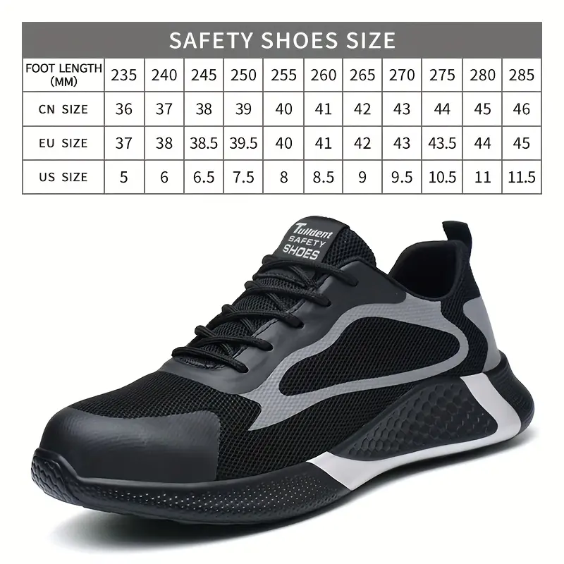 Men Work Sneakers Air Cushion Safety Shoes Anti Smashing Anti Stabbing Work Shoes Breathable Mesh Steel Toe Shoes Boy Footwear 2