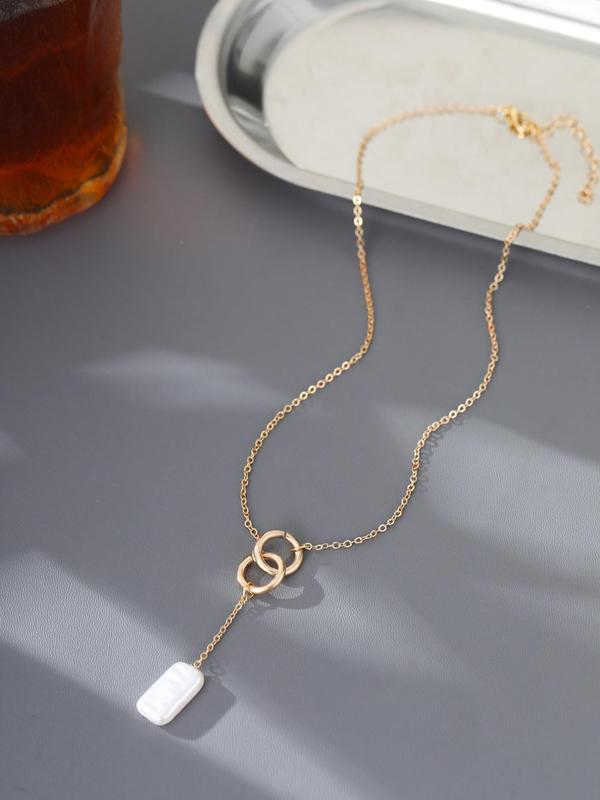 Men's Faux Pearl Decorated Pendant Necklace, Casual Long Necklace for Party, Daily Clothing Decor, Trendy All-match & Exquisite Jewelry for Birthday Gift 4