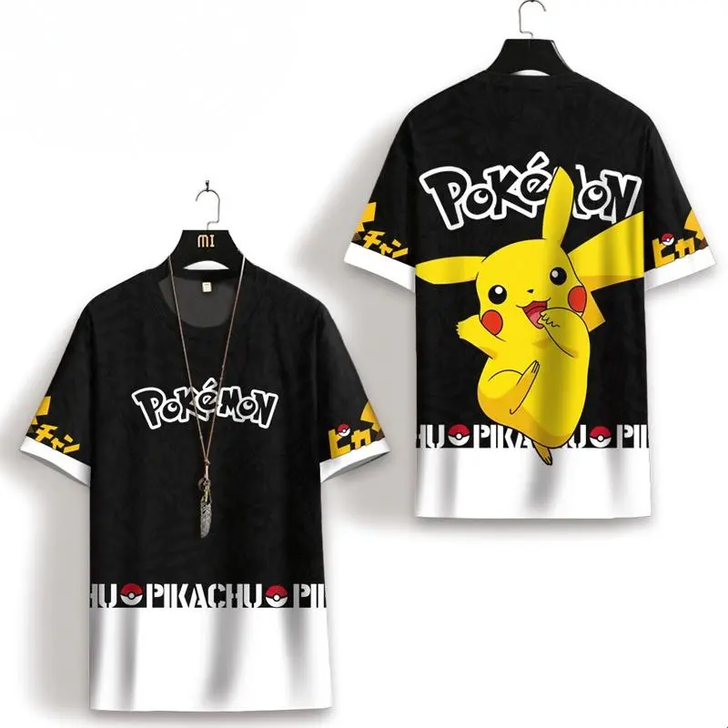 Áo Thun ngắn Tay Nhập Khẩu Anime Pokemon, Thiết Kế Hoạt Hình, Dành Cho Nam Giới, Nhân Vật Pikachu POKEMON, Thích Hợp Cho Học Sinh, Phần Mỏng Mùa Hè, Mới Cho Năm 2025 5