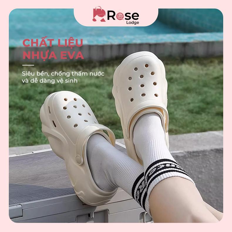 Dép sục EVA nữ dễ thương, đế dày tăng chiều cao, kiểu dáng mũi kín, chống trượt, chống mùi, thiết kế hoạt hình, phù hợp đi ngoài trời mùa hè. 5