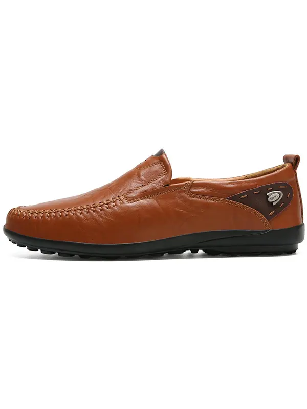 Men's 1 Pair Minimalist Casual Plain Slip on Shoes, Business Style Lightweight Breathable Comfort Flat Shoes For All Seasons 1