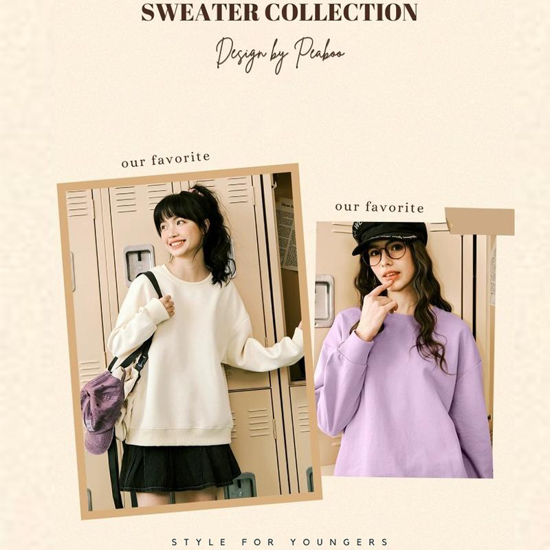 Product Introduction of Áo Sweater THÊU Hoa Vàng Nam Nữ By PEABOO Unisex Chất Nỉ Lót Bông Form Rộng 8