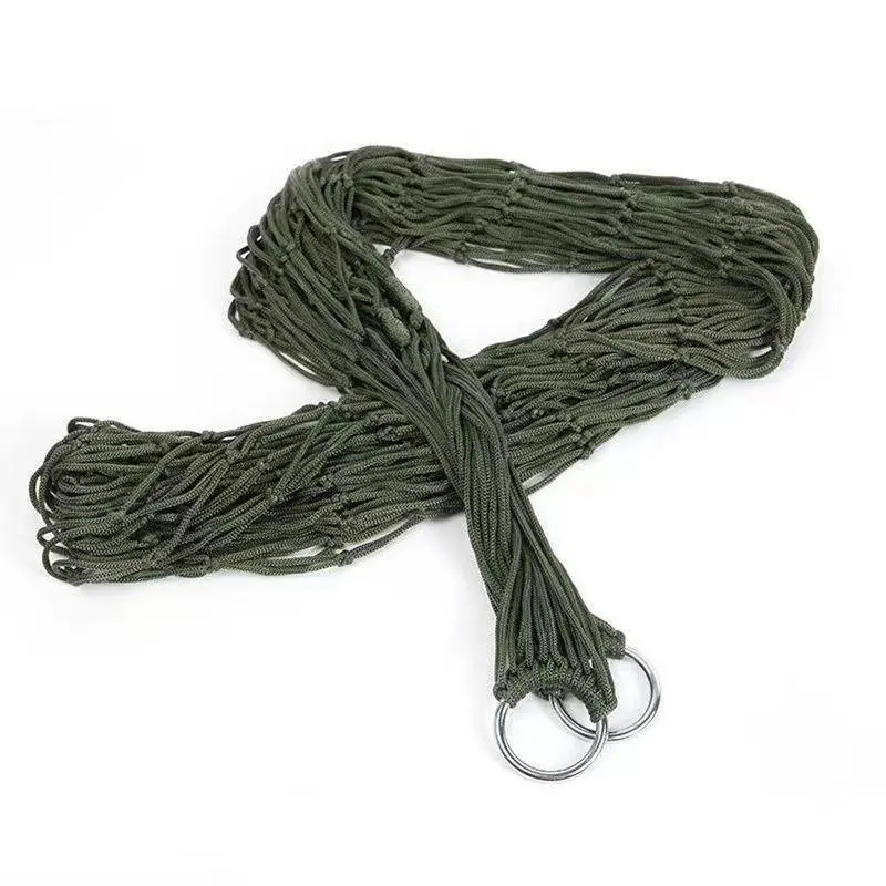Outdoor Camping Hammock, Portable Nylon Rope Mesh Hammock, Suitable for Outdoor Adventure, Camping, Patio, Beach, Home
