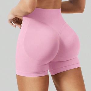pantalones cortos deportivos de cintura alta y caderas, pantalones cortos elásticos deportivos de cintura alta de color sólido para mujeres - pantalones cortos ajustados transpirables y cómodos, adecuados para gimnasios, carreras, ciclismo, pantalones cortos transpirables elásticos
