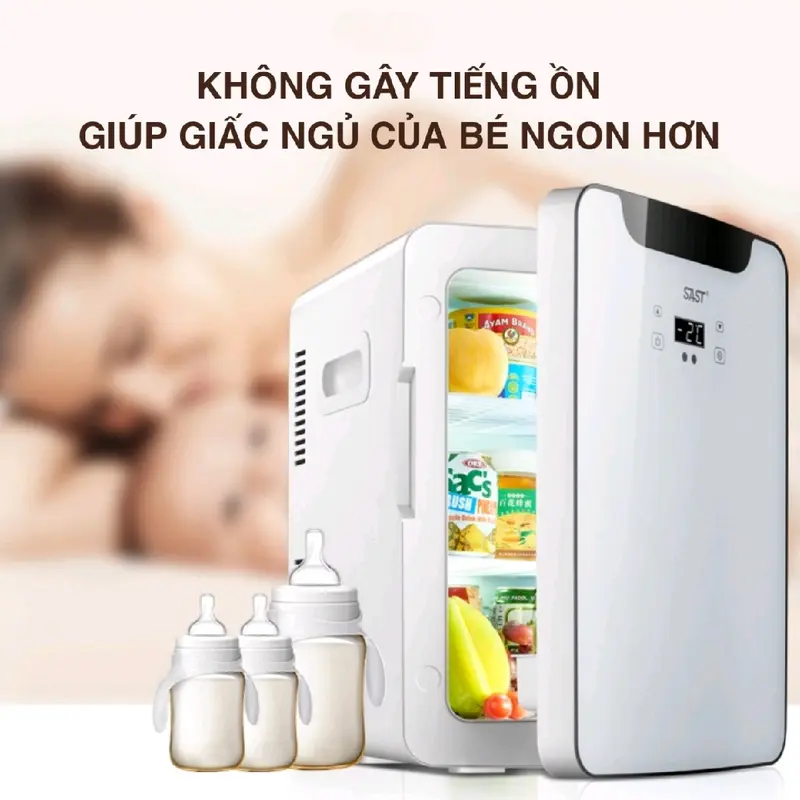 Tủ Lạnh Mini SAST 16L, 22L Bảo Quản Mỹ Phẩm, Thuốc Y Tế, Làm Lạnh Và Hâm Nóng Sữa Cho Bé ( Sử Dụng Điện 220V, 12V Trên Ô Tô ) 4
