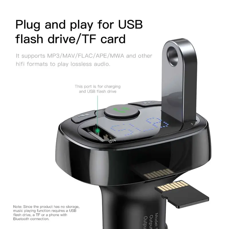 Củ sạc/ tẩu sạc đa năng trên xe hơi BASEUS S09 Pro CAR CHARGER, có BLUETOOTH kết nối không dây. 7