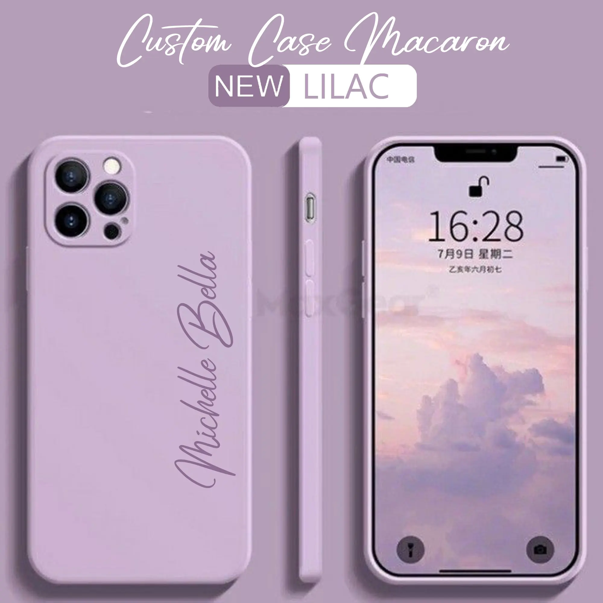 SoftCase Macaron Nama + Foto For All Type | Casing Silikon Lentur | SoftCase Protect Camera Cover Handphone Cover Handphone Case Protection