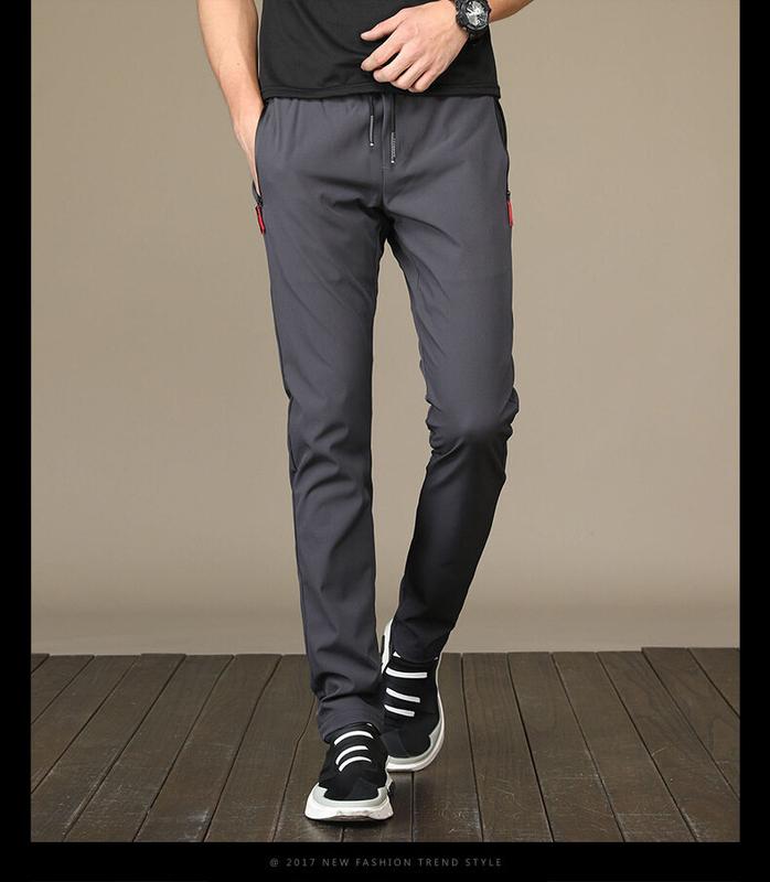 Product Introduction of Men's casual pants men's sports pants stretch quick-drying trousers straight pants loose trousers Menswear Lingerie Beige Plain 5