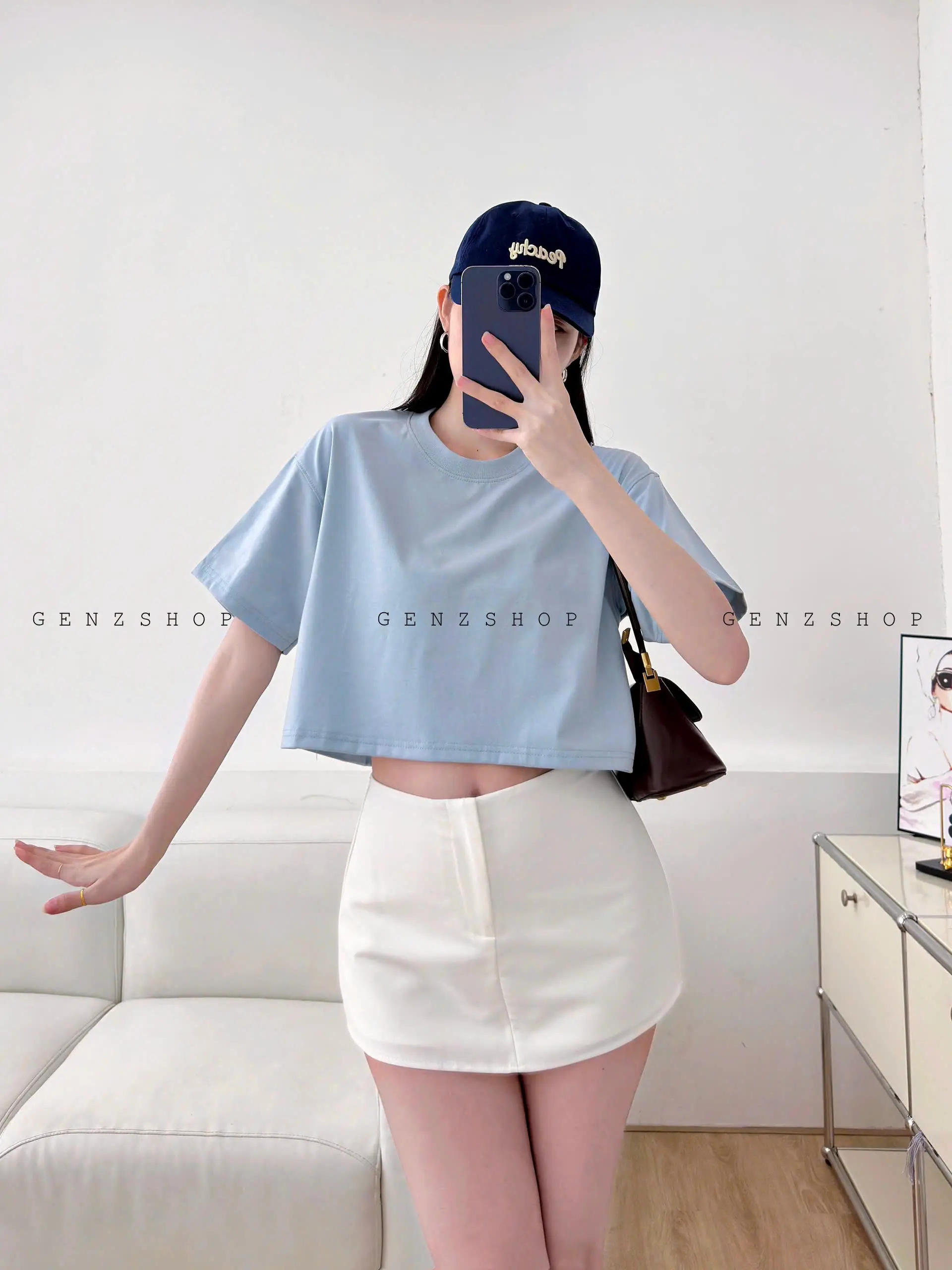 ÁO THUN CROPTOP TRƠN FORM RỘNG TRẺ TRUNG Mùa Hè Nữ  Cổ Tròn | BigBuy360 - bigbuy360.vn