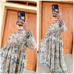 Hanum dress by yumi konveksi ready stok siap kirim/rayon diamond// Bumil Bunga// Midi dress