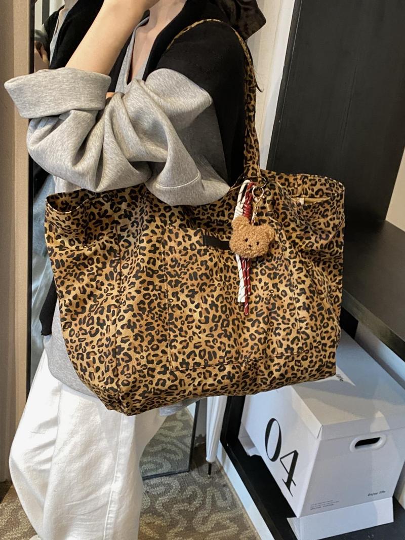 Product Introduction of Women's Fashion Leopard Pattern Tote Bag, Large Capacity Shoulder Bag for Daily Used, Casual Trendy Versatile High-quality Daily Commuting Bag, Girl Fashionable Bag 4