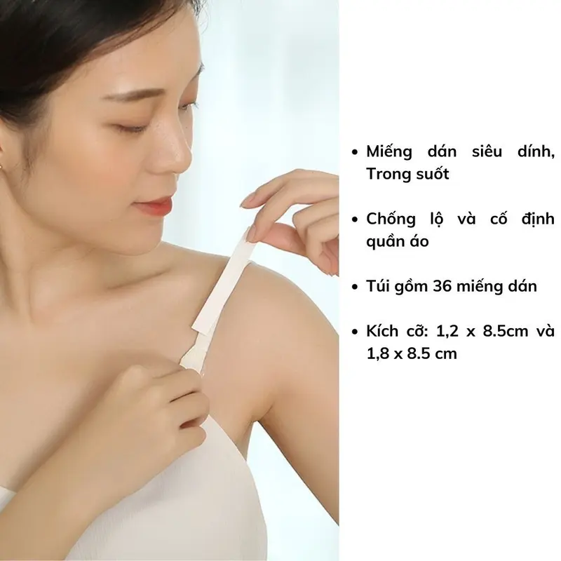 Miếng dán cố định quần áo chống tuột, băng dính chống lộ siêu dính chắc chắn YUKI STORE 0137 1