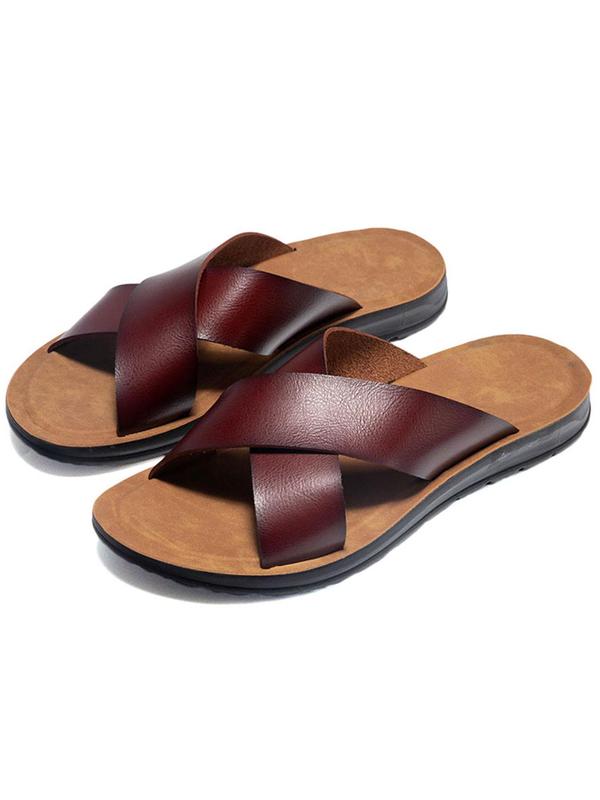 Men's Simple Plain Fashion Slippers (1 Pair), Casual Fashionable Wide Fit Slippers for Summer, Lightweight Breathable Non-slip Slippers for Indoor and Outdoor 3