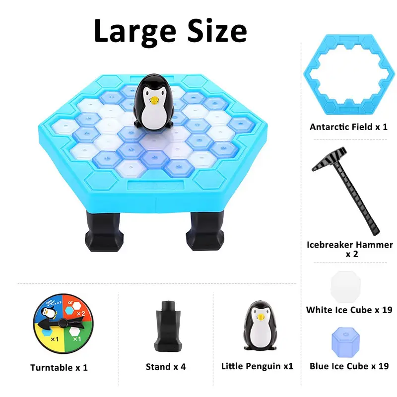 1 Set Penguin Icebreaker Game, Ice Cubes Icebreaker Toy, Save Penguin Break Ice Board Games with Cubes, Kids Puzzle Board Games with Ice Cubes 3