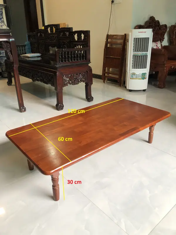 Bàn trà kiểu Nhật gỗ tự nhiên VIMOS ,xếp gọn dễ dàng, size 60 x 120 x cao 30cm 5
