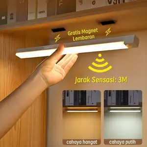 Smart Nirkabel Pengisian Daya Tubuh Sensitif Lampu Malam Kecil Kabel Bebas Self-stick Lampu Bar