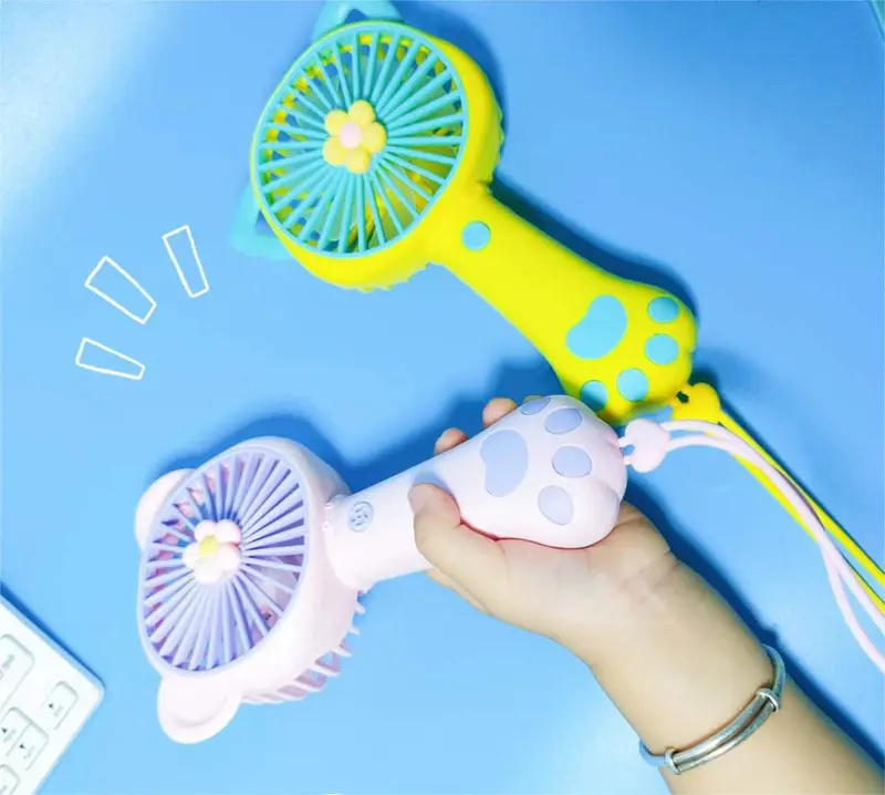 Kipas Angin Mini Genggam Rechargeable USB / Kipas Angin Mini Cute Karakter Free bublewrap TK01 gelas  kipas 1