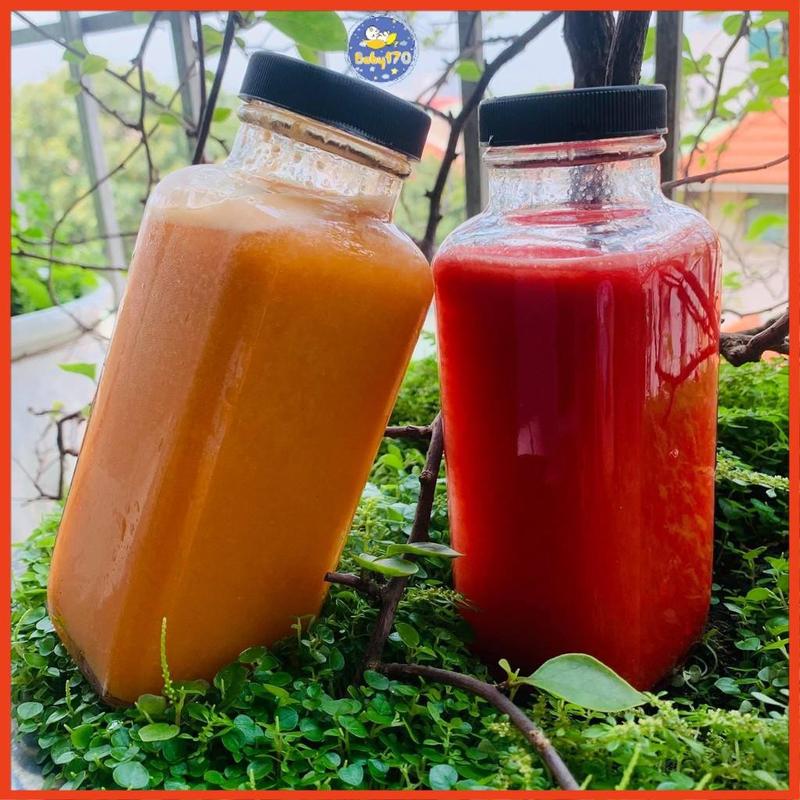 Chai Thuỷ Tinh Vuông Cao Miệng Rộng Nắp Nhựa  350ml 500ml | Đựng Nước Ép , Detox , Sữa Chua Đựng Gia Vị Đựng Đồ Ăn